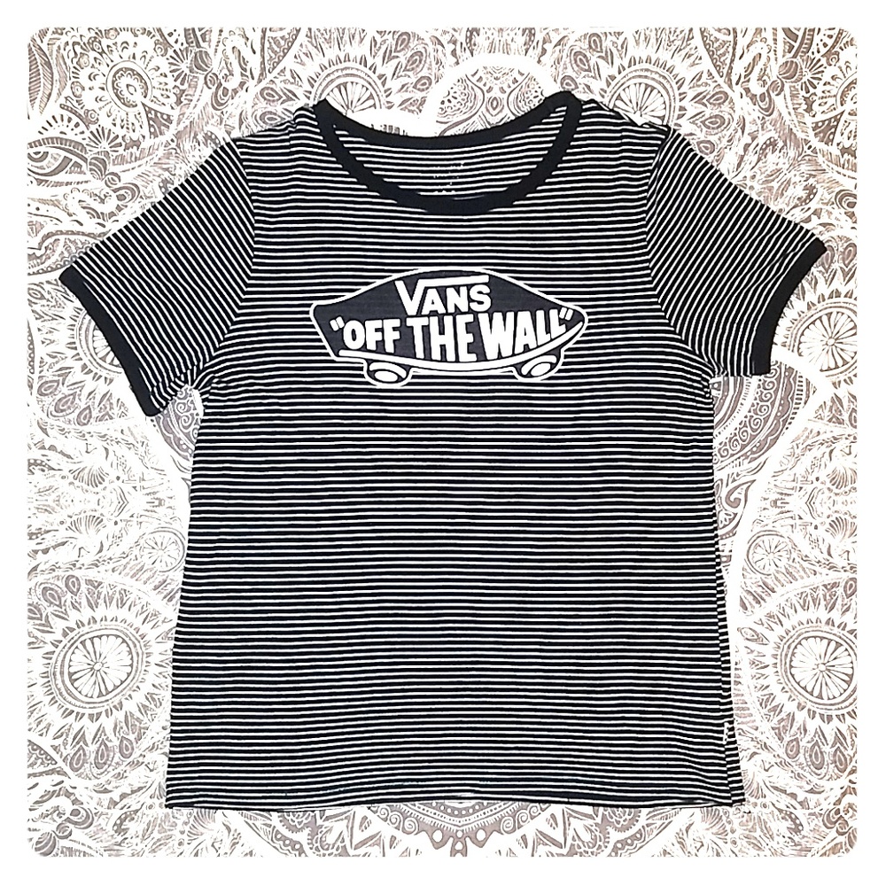VANS OFF THE WALL STRIPED CROP TOP